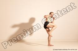 Underwear Martial art Man White Moving poses Slim Short Blond Dynamic poses Academic